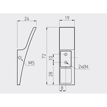 Cuier din zamac, finisaj aluminiu