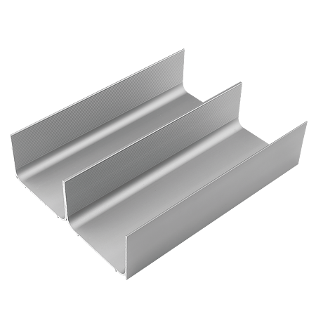 Profil dublu organizator pentru sertar Scilm, argintiu, 4200 mm lungime, 150 mm latime, 51 mm inaltime 