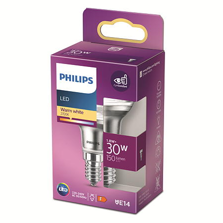 Bec LED Philips R39, 30 W, 150 Im, alb cald, 2700 K