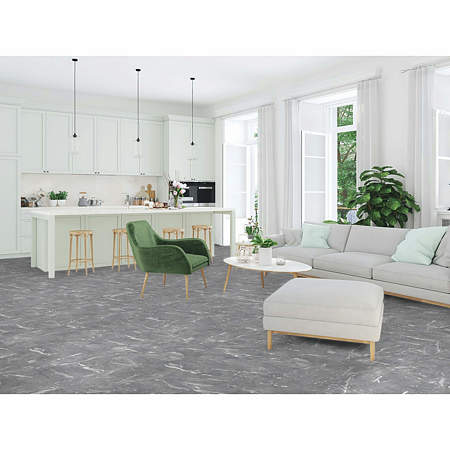 Gresie interior/exterior Cesarom Etna, portelanata, rectificata, gri, mat, decor piatra, clasa aderenta R10, PEI 4, 60 x 30 cm