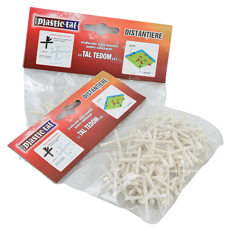Distantiere 2 mm, plastic, alb, 100 buc Distantiere 2 mm, plastic, alb, 100 buc