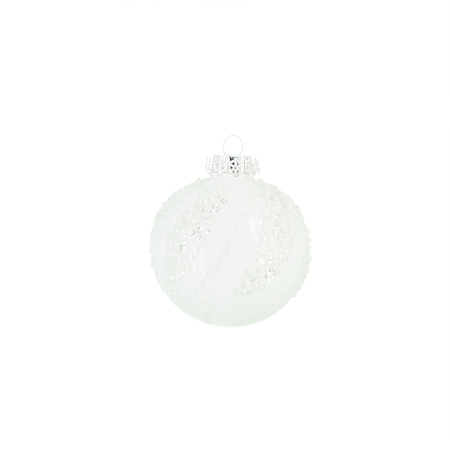 Glob decorativ de Craciun lux cu margele, plastic, 8 cm