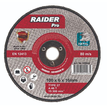 Disc pentru metal Raider, 100 x 6 x 16 mm