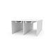 Profil ghidare dublu inferior, aluminiu, alb mat, 3 m
