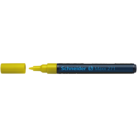 Marker permanent Schneider, varf rotund, 2 mm, cu vopsea galbena Marker permanent Schneider, varf rotund, 2 mm, cu vopsea galbena