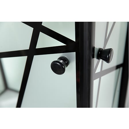 Cabina de dus Sanotechnik Deco Black 2, dreptunghiulare, sticla 5 mm, Easy-Clean, profile aluminiu negre mate, cu hidromasaj, 120 x 80 x 215 cm