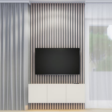 Panou riflaj acustic Stejar Ardenes, MDF, suport feltru 8 mm, interior, 2600 x 144 x 20 mm
