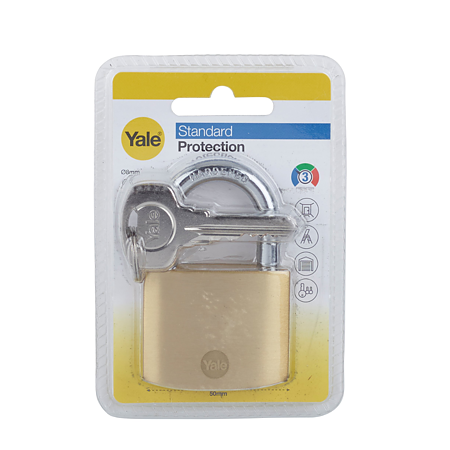 Lacat din alama Yale Standard Protection, 50 mm, 3 chei