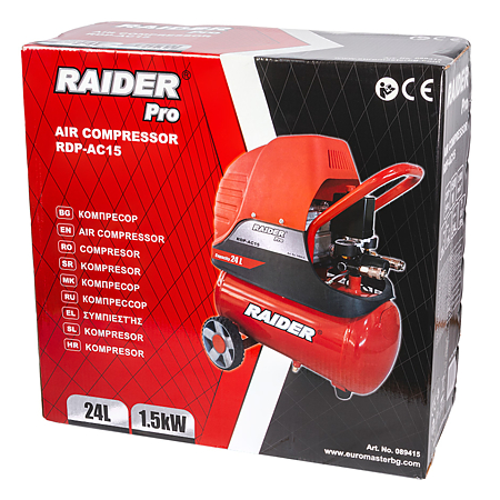 Compresor aer Raider Pro AC15, 24 l, 1.5 kW, 8 bar, 110 l/min