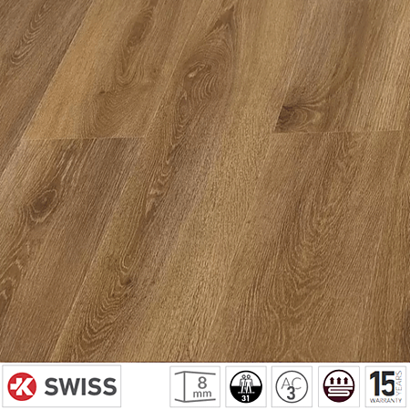 Parchet laminat 8 mm Swiss Krono Parfe 5385, nuanta medie, stejar Diogenes, clasa de trafic 31, fold-down, 1380 x 193 mm