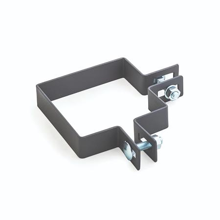 Clema prindere colt gard din otel galvanizat, gri RAL 7016, 70 x 70 mm