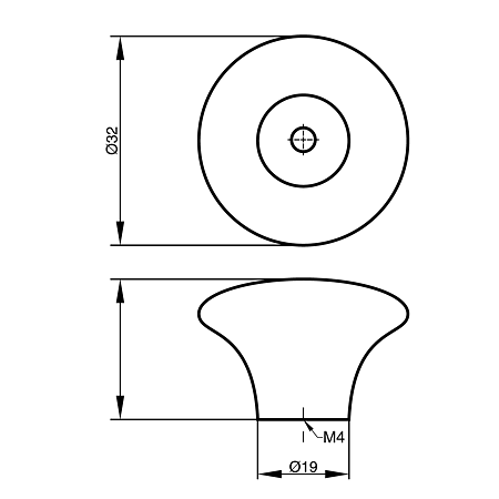 Buton mobila, Teko Tip4, ceramica, crem, Ø 32 mm