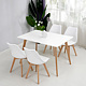 Masa living Celia, blat din MDF vopsit, picioare lemn de fag, alb, 120 x 80 cm