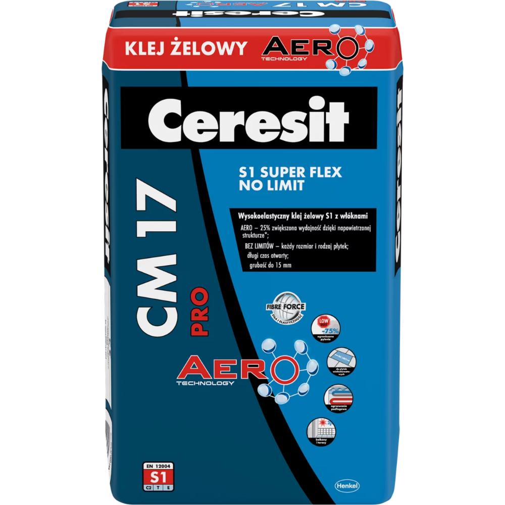 Adeziv flexibil pentru placi ceramice Ceresit CM 17, gel, interior/exterior, 22,5 kg
