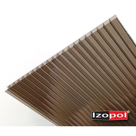 Placa policarbonat Izopol GF, bronz, grosime 6 mm, 2 x 1.05 m 