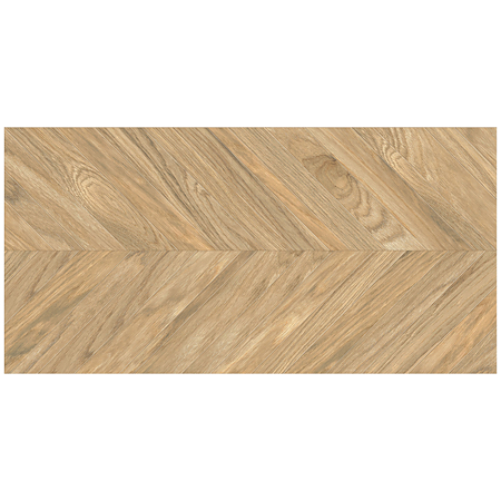 Gresie portelanata exterior/interior KAI Tilia brown, rectificata, tip chevron, mat, decor lemn, maro, 60 x 120 cm