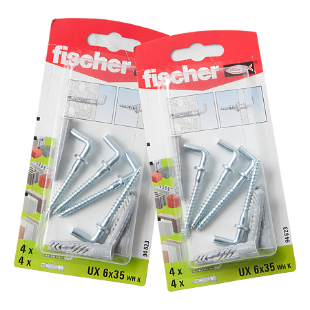 Diblu din nailon cu surub L, Fischer UX, 6 x 35 mm, 4,5 x 53 mm, 4 buc