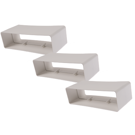 Conector tub rectangular pentru instalatii pentru ventilatie, 60 x 204 mm
