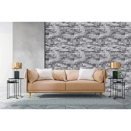Piatra decorativa Modulo Prostack Grey, exterior/interior, montaj fara rost tip puzzle, nuante de gri, 40 x 17 x 1.5
