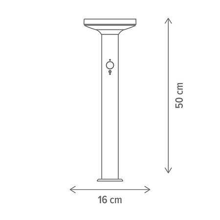 Stalp solar LED Klausen Shiny, KL190004, 4,4W, 3000K, negru