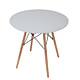 Masa living Eliza, blat rotund MDF vopsit, 18 mm, suport metalic, picioare lemn de fag, alb, Ø 90 cm