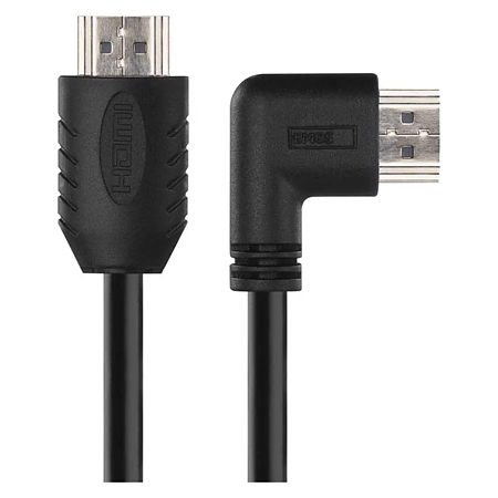 Cablu HDMI/Ethernet de mare viteza Emos, tata 90° - tata drept, 3 m
