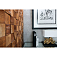Panou decorativ din lemn Stegu Quadro 2, interior, 380 x 380 x 6-14 mm, 4 buc/cutie