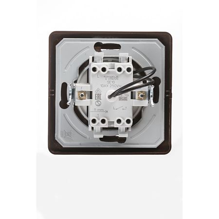 Intrerupator cu indicator LED Tem Ekonomik, simplu, IP 20, maro