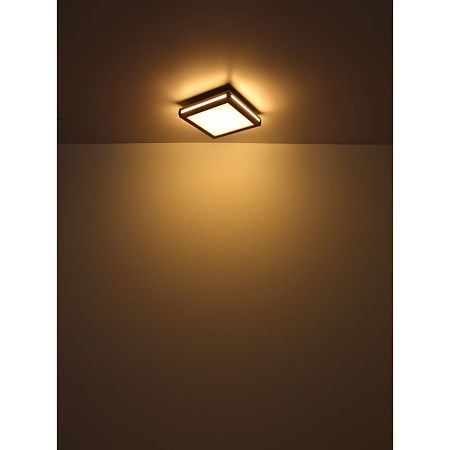 Plafoniera Globo Carla, metal/mdf, LED 24 W, alb/negru, 450 x 450 x 75 mm
