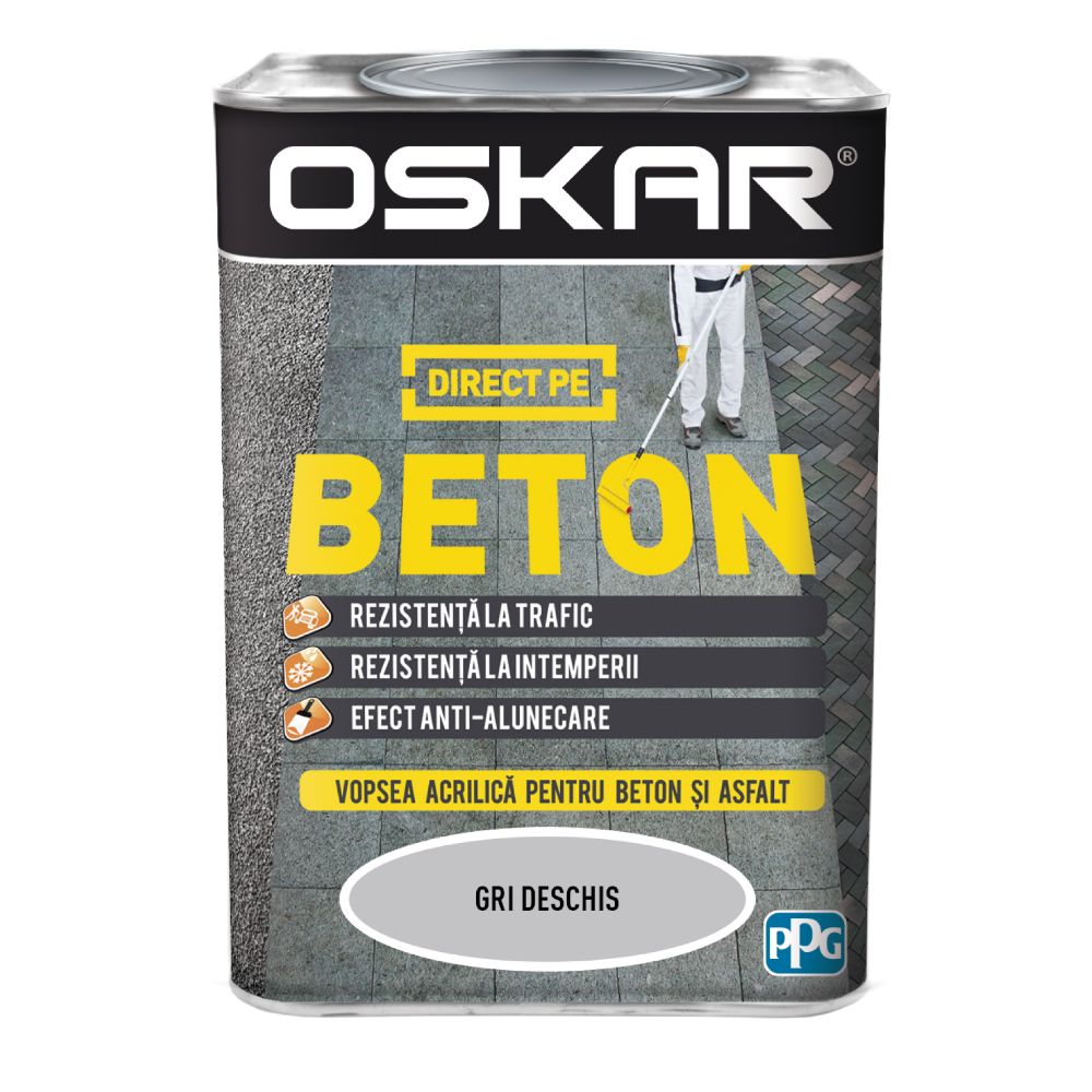 Email Oskar Direct pe beton, gri deschis, interior/exterior, 0,75 l