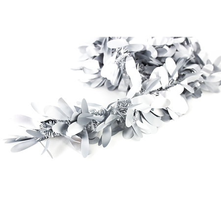 Beteala Craciun satinata lux, argintiu, 200 cm