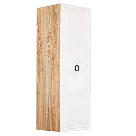 Coloana baie Sanitop Greta, montaj suspendat, o usa, MDF/PAL, alb/auriu, 35 x 28 x 100 cm