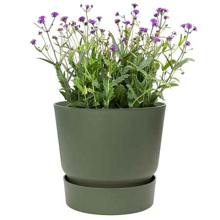 Ghiveci Elho Greenville Round, plastic, verde, diametru 40 cm, 36.8 cm Ghiveci Elho Greenville Round, plastic, verde, diametru 40 cm, 36.8 cm