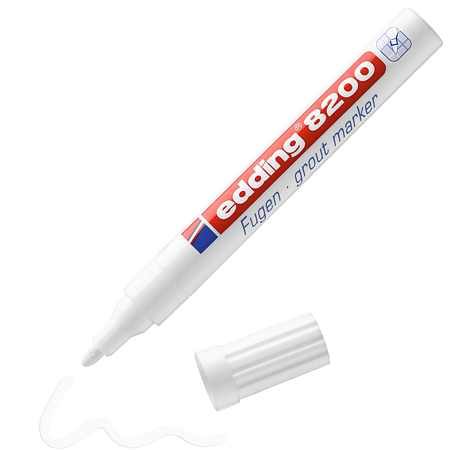 Marker pentru rosturi Edding 8200, varf rotund, 2–4 mm, alb