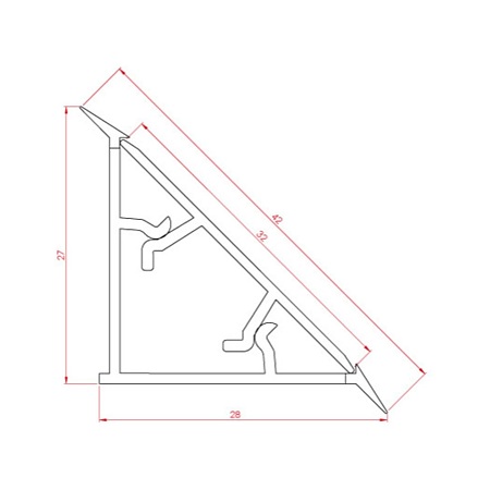 Profil inaltator NEW T, PVC cu folie HG, alb, 4 m