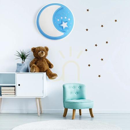 Plafoniera Notte 61839, metal/plastic, 1 x LED, 40 W, albastru/alb, diametru 48 cm