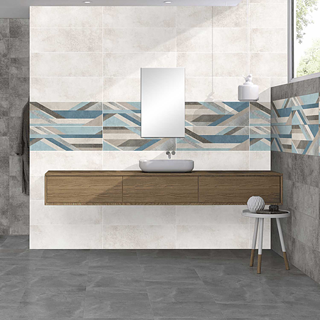Faianta baie/bucatarie, mata, aspect decorativ, multicolor, dreptunghiulara, 75 x 25 cm