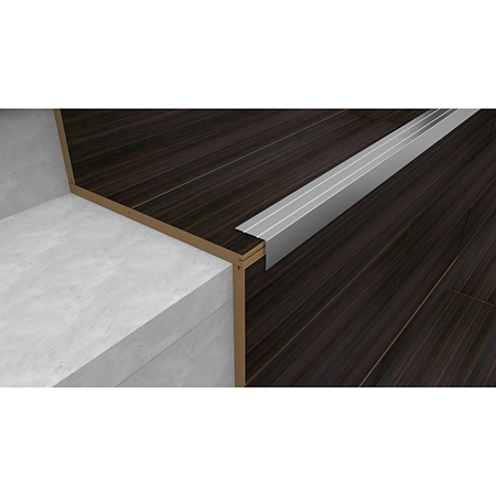 Profil pentru treapta S46 Set, autoadeziv, aluminiu, latime 25 mm, frasin, 3 m