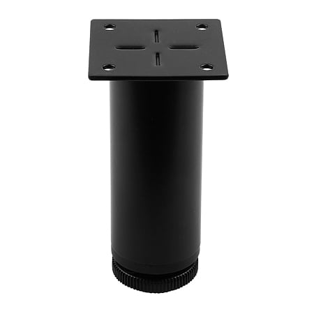 Picior cilindric ajustabil, flansa patrata, metal, negru, 200 mm