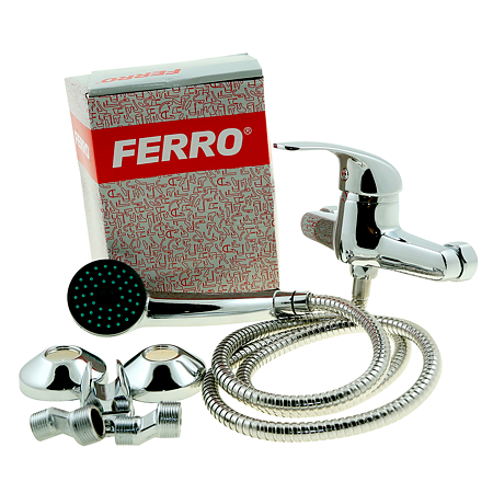 Baterie dus Ferro Elba Bel 77 + set de dus, cartus ceramic 40 mm, cromat