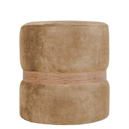 Taburet Ring, inel stejar, stofa bej P03, rotund, 38 x 38 x 40 cm