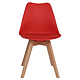Scaun bucatarie tapitat rosu Depozitul de scaune Celia, piele ecologica, cadru lemn, max. 110 kg, 48.5 x 50 x 82.5 cm