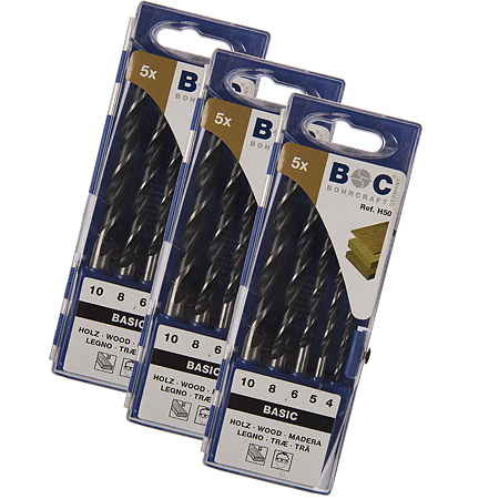 Set 5 burghie Unior, pentru lemn, 4-10 mm 