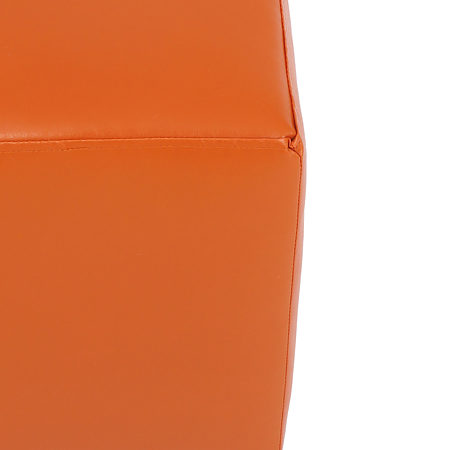 Taburet Cube, tapiterie piele ecologica, orange IP 21895, 45x37x37 cm