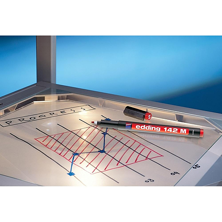 Marker permanent Edding OPH 142M, corp plastic, varf rotund, 1 mm, negru