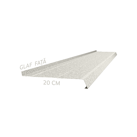 Glaf metalic exterior Caretta Briliant Z200, otel, alb, RAL 9002, 3000 x 200 mm