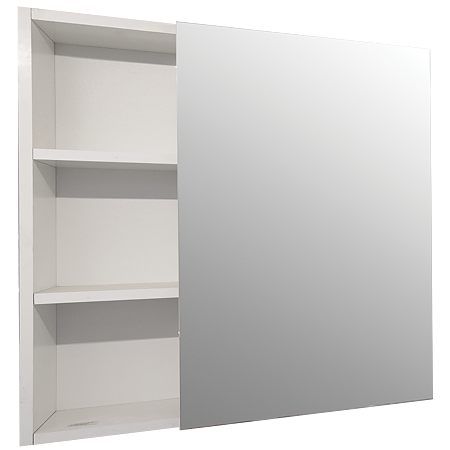 Oglinda baie Sanitop Alessia, PAL melaminat, alb, 1 usa, 4 polite, 645 x 600 mm 