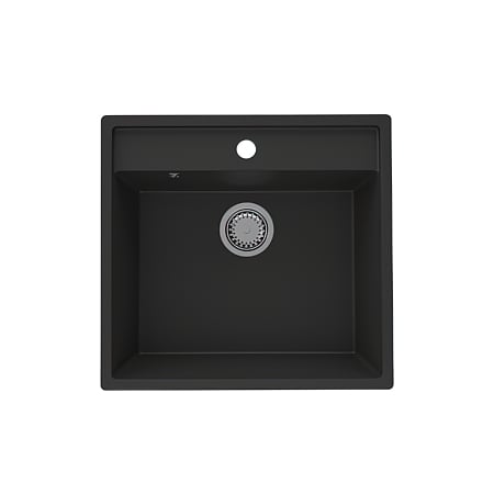 Chiuveta de bucatarie SanDonna Selena, granit compozit, negru cu baterie flexibila Lola, negru, 53 x 50 cm
