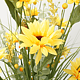 Aranjament decorativ buchet floarea soarelui artificiala, galben, 70 cm