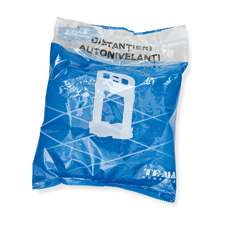 Distantieri clips autonivelanti XL, pentru placi cu grosimea de 12-22 mm, polipropilena, alb, rost 2 mm, 50 bucati